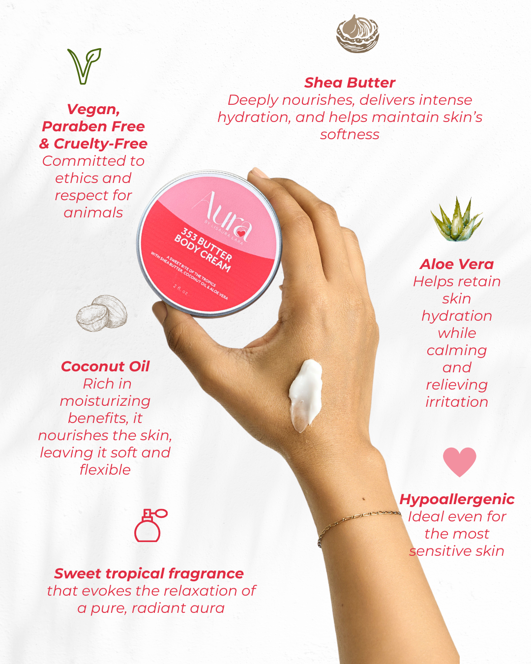 Body Butter for with Shea butter, coconut Oil & Aloe vera for dry & sensitive Skin