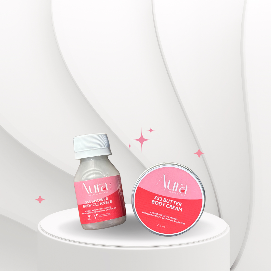 Travel size body care kit mini body cleanser mini body cream tropical scent travel kit